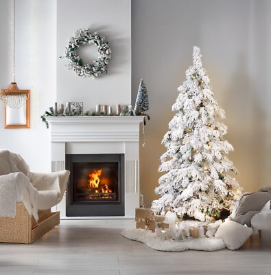 Bester künstlicher 6 Fuß, 7 Fuß, 8 Fuß vorbeleuchteter Perlen-LED-Schnee beflockter Arbol Weihnachtsbaum