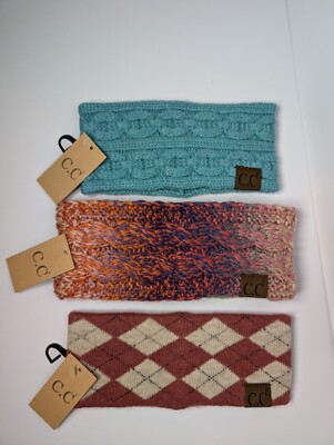 C.C Women Winter Warm Soft Head Wrap Winter Headband Set Of 3 New