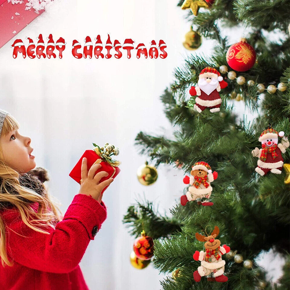 Adorno colgante de Navidad Papá Noel alce muñeco de nieve árbol de Navidad decoración regalo Foto 2 de 4