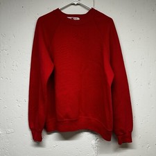 Vintage Sweatshirt Bassett Walker Sturdy Sweats XL Made USA Red 46-48 