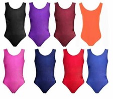 Girls Nylon Sleeveless Leotard Kids Bodysuit Nylon Lycra Gymnastics,Swim