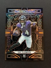 2023 Panini Obsidian - Zay Flowers #107 Electric Etch Orange /49