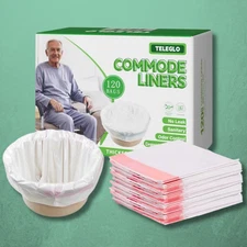 Commode Liners 120PCS Bedside Disposable-Portable Toilet White