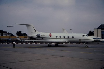 Dia N759A Gulfstream American II 07/1985 FRA Flugzeug 35mm gerahmt OP-K12-23