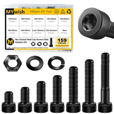159-Piece M6 Screw Assortment Kit - Grade 12.9 Alloy Steel Hex Socket Head Cap M