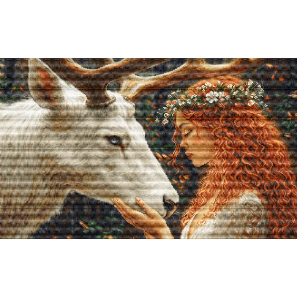 Luca-S counted cross stitch kit ""The Gentle Spirit of the Forest"", 52x32cm