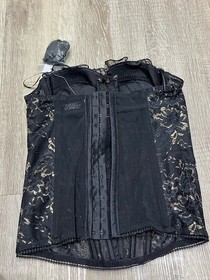 Ann Summers Dark Romance Black & Gold Boned Corset Basque 8 - Retro Vintage