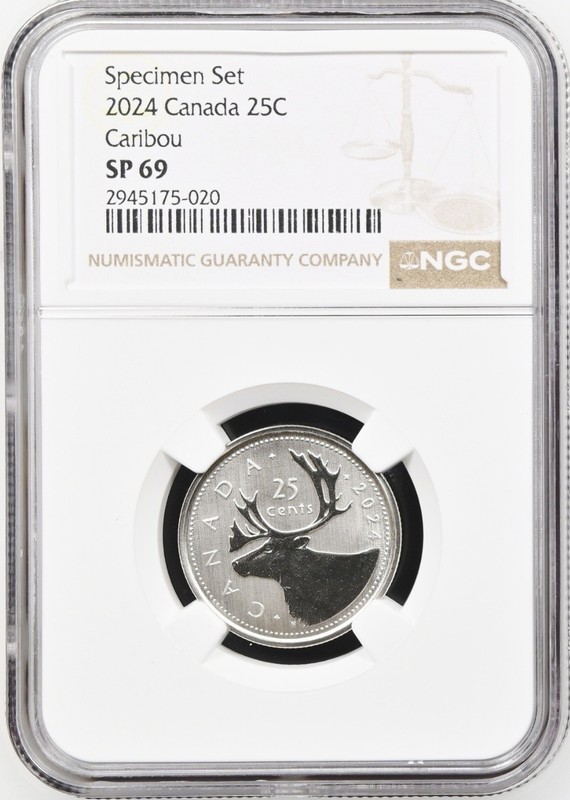 2/1 - 2024 Canada 25 Cent Caribou Specimen NGC SP 69