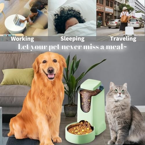 Gravity Dog Feeder 2.8L Pets Automatic Food Dispenser Food feeder Light Green - Foto 5 di 8