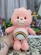 Vintage Care Bears CHEER BEAR Plush 10 Pink RAINBOW Tummy Stuffed Animal 2002