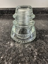 Vintage 0_4: Hemingray 42 Made in USA Glass Insulator Clear 4.5" X 3.5"