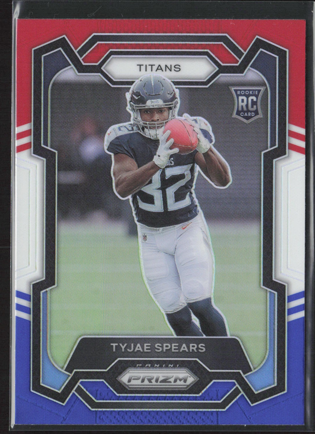 2023 Panini Prizm #396 Tyjae Spears Red White Blue Prizm Rookie RC Titans