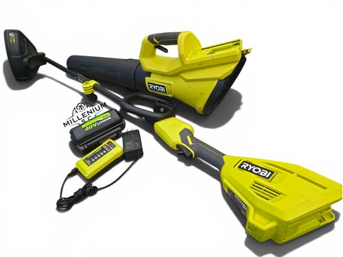 Ryobi 40V 15" String Trimmer & 550 CFM Blower Combo kit -8.0Ah Battery - USED