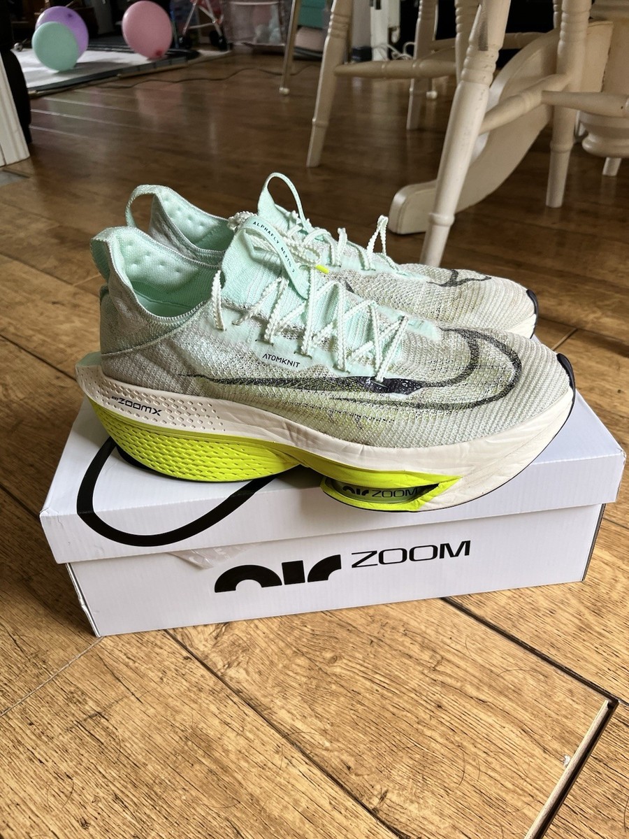Nike Air Zoom Alphafly NEXT% men's UK 12 Volt Mint Green Running Shoes