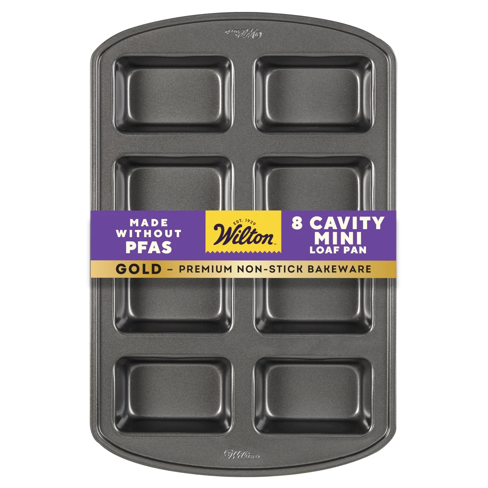 Wilton Gold Non-Stick Mini Loaf Pan, Stainless Steel Bakeware, Made without