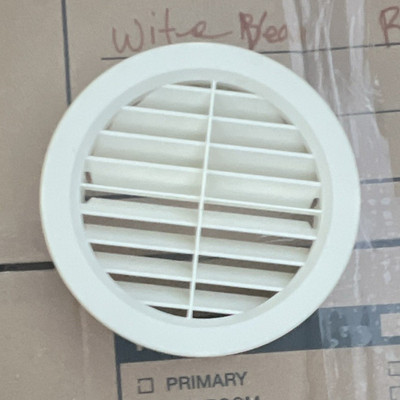 White Round Louvered Plastic Vent Cover Grille, Louver Style Vent