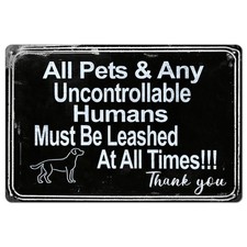 Leashed Pets Funny Dog Silhouette Tin Metal Signs Home D cor 8x12