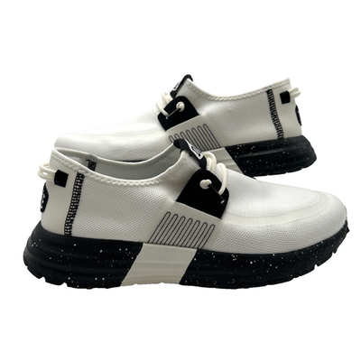 #ad Hey Dude Sirocco Men#x27;s Size 9 White Black Sport Mode Sneakers $25.99