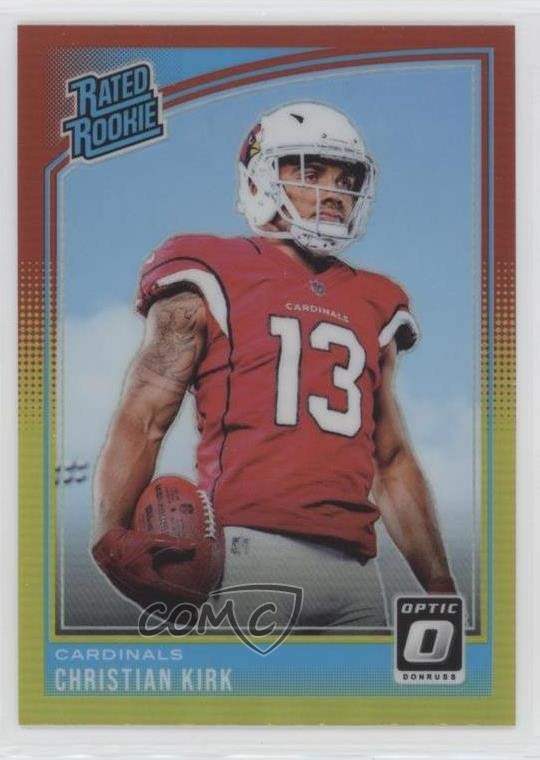 2018 Donruss Optic Rated Rookie Red & Yellow Prizm Christian Kirk #163 on7