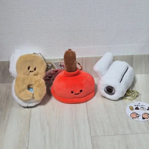 Toilet, Drain Cleaner, Tissue Keyring 3-piece Set