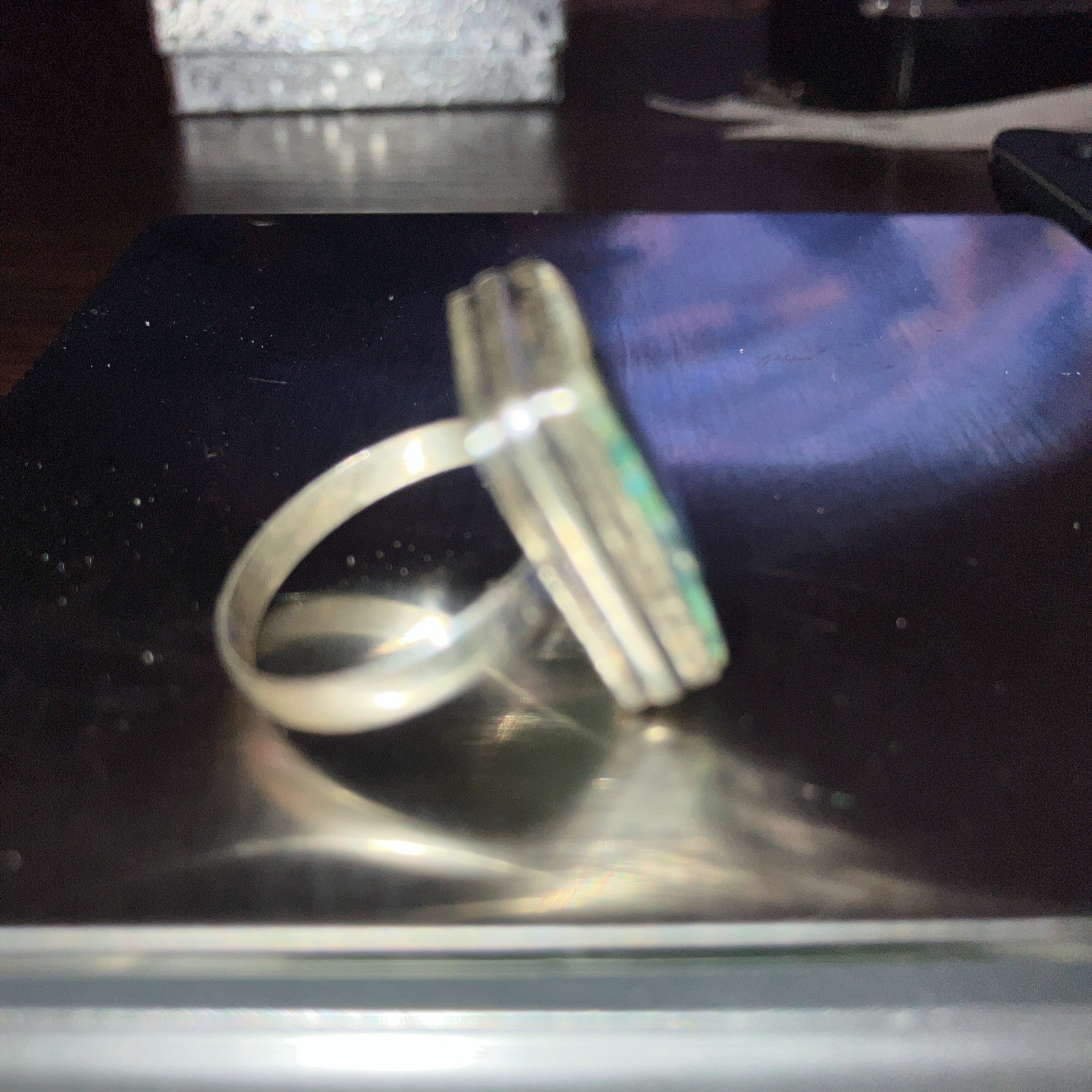 Ruby Zoisite Gemstone Rectangular Silver 925 Ring… - image 10