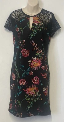 SIZE 18 Floral Print Lace Dress - Image 1 of 4