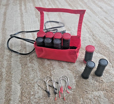 Remington H-1015 Hot Rollers Curlers Travel Set Red Black Compact Clips TESTED