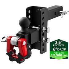 Adjustable Trailer Hitch 6 Droprise W Shackle Fits 2 Receiver 2.5 Receiver Adjustable Trailer Hitch 6 Droprise W Shackle Fits 2 Receiver 2.5 Receiver