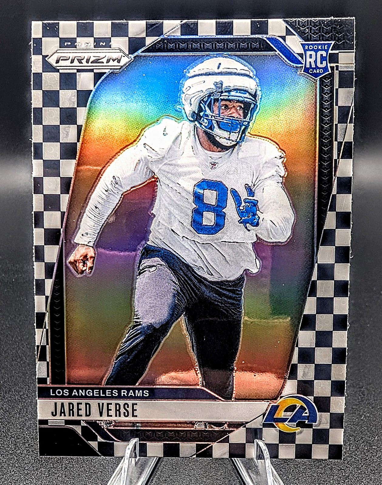 Panini 2024 Prizm Rookies Jared Verse Black & White Checker Prizm RC Rams #341