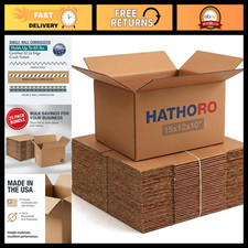 Medium Shipping Boxes 15"L x 12"W x 10"H - 25-Pack Kraft Corrugated Cardboard fo