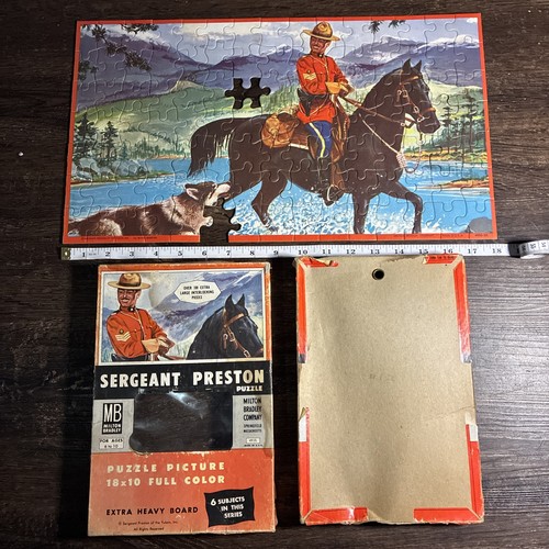 Vintage 1950s Milton Bradley Sergeant Preston Yukon King Frame Tray Puzzle 4935