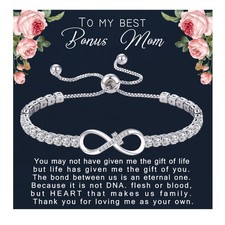 Stocking Stuffers for Mom, Bonus Mom Gifts Infinity Cross Bracelet for Women Mot