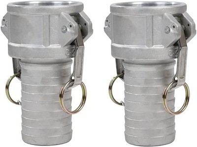 2 Pcs Aluminum 2 Inch Camlock Fittings Part C Cam and Groove Hose Quick