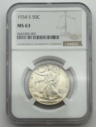Photo of a 1934-S Walking Liberty Half Dollar from an eBay listing that sold on Jul 15, 2026