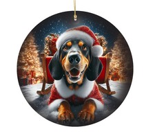 Black and Tan Coonhound Christmas Tree Porcelain Ornament
