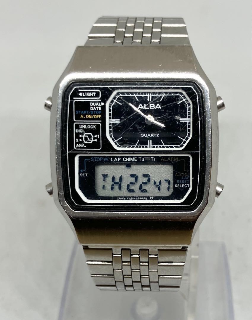 SEIKO セイコー Y651-5090 アナデジ ヴィンテージ 腕時計 SEIKO ALBA Y651-5090 Ana-Digi Quartz Watch Vintage 1980s