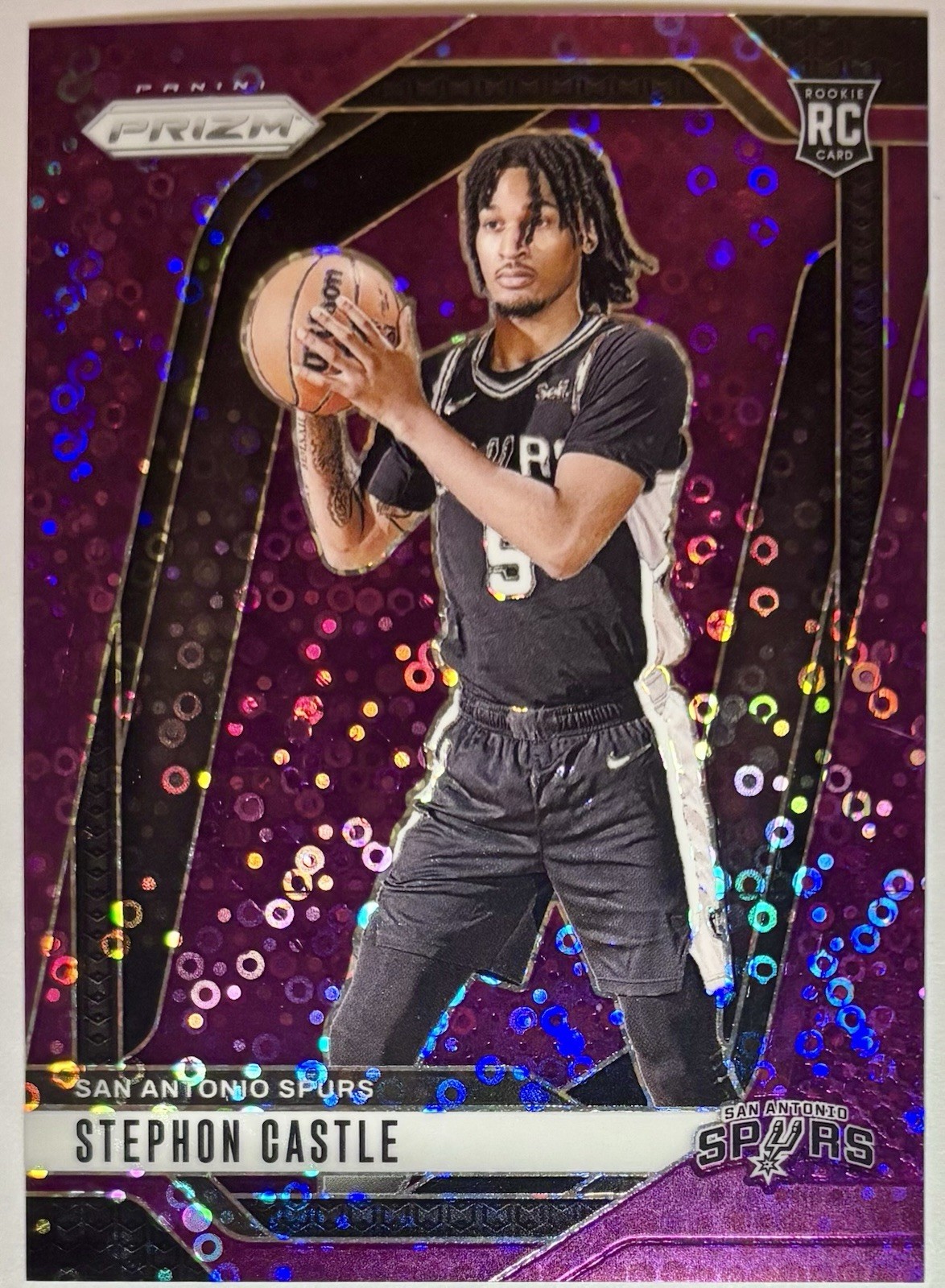 Stephon Castle 2024-25 Panini Prizm Fast Break Purple /75 #234 Rookie RC Spurs