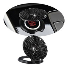 Bling Car Push to Start Button Cover - Crystal Rhinestone Anti-Scratch Black
