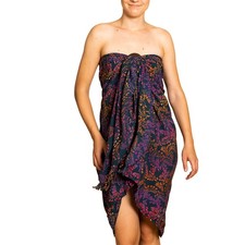 PANASIAM Sarong Pareo Batik in Viscosa, 190x116cm, Copricostume, Telo Mare Unise