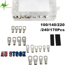 240Pcs 4WD Cable Lug Ring Battery Copper Tube Connector Kits Terminal Crimper AU