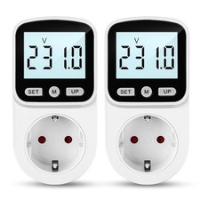 Stromzähler Steckdose 2 Stück 8 Modi LCD 3680 W Energiekosten Messgerät …