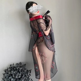 Sexy Lingerie Japanese Kimono Bathrobe Cosplay Costumes Traditional Pajama Dress