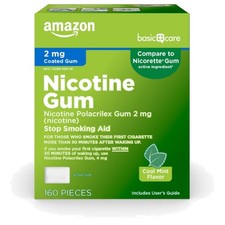 Stop Smoking Aid - Cool Mint Nicotine Gum, 2 mg, 160 Count for Craving Control