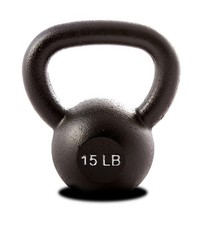 York Barbell Kettlebell Weights   15 LB Cast Iron Kettlebells with Matte Black