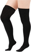 Zando Women plus Size Thigh High Stockings over the Knee Thin Tube Socks Long