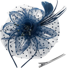 Fascinators Hats for Women Tea Party Hat Kentucky Derby Headband Mesh Flower Fea