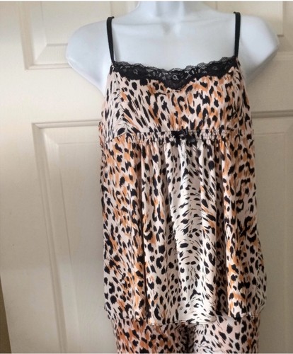 Vintage Y2K Betsey Johnson Intimates Leopard pajamas Sleeveless XL