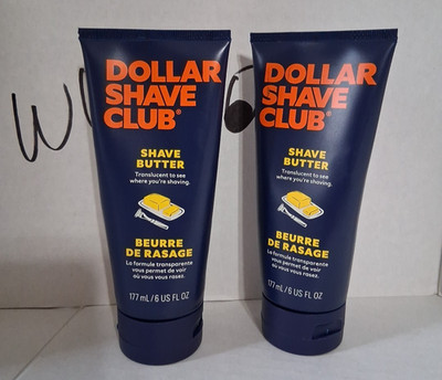 DSC Dollar Shave Club Shave Butter Men's Shaving Cream Lot 2 Large 6oz BRAND NEW
