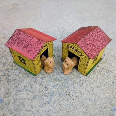 (2) VTG Byron Products ''Sparky'' The Dog Battery Operated Tin Toys, USA!!
