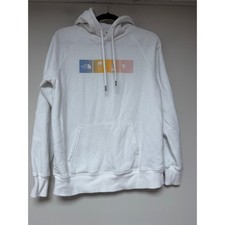 The North Face Circular Design White Hoodie Sweatshirt Womens Size Small